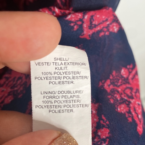 Lucky Brand Women's Blue & Pink Print Button-Down Sleeveless Maxi Dress sz Small - Picture 9 of 13